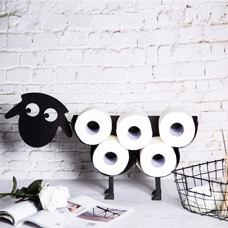Sheep Dog Shape Toilet Paper Rack Free Standing Bathroom Tissue Holder (A)