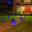 12 LED Flame Torch Light Solar Powered Garden Plug-In Decor Lamp (2pcs) Newly