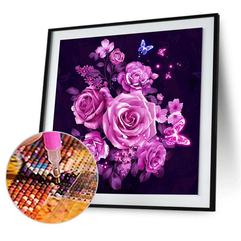 Pink 5D DIY Flower Diamond Painting Embroidery Cross Stitch Home Decor Gift