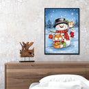 Handmade Winter Snowman 5D DIY Full Round Drill Drawing Kit Art Diamond Paint