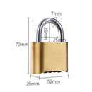 Waterproof Brass Padlock Four-Digit Combination Password Copper Lock (70mm)