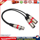 3Pin XLR Female to Dual 2 Male Y Splitter 30cm Adapter Cable Wire (Red) Newly