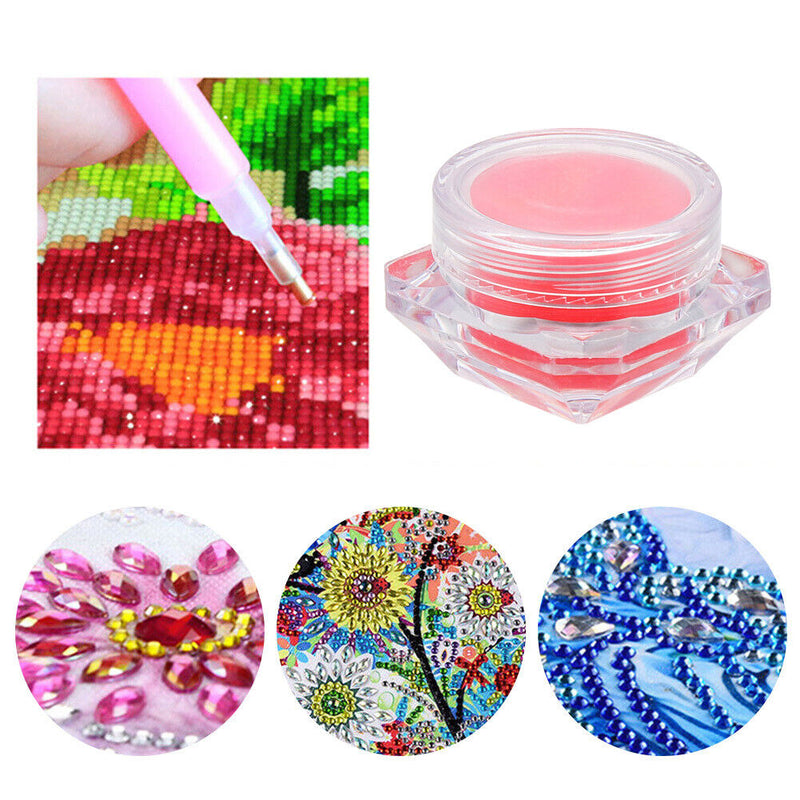 Diamond Painting Kit Glue Clay with Box Point Drill Beads Pen Mud (White)