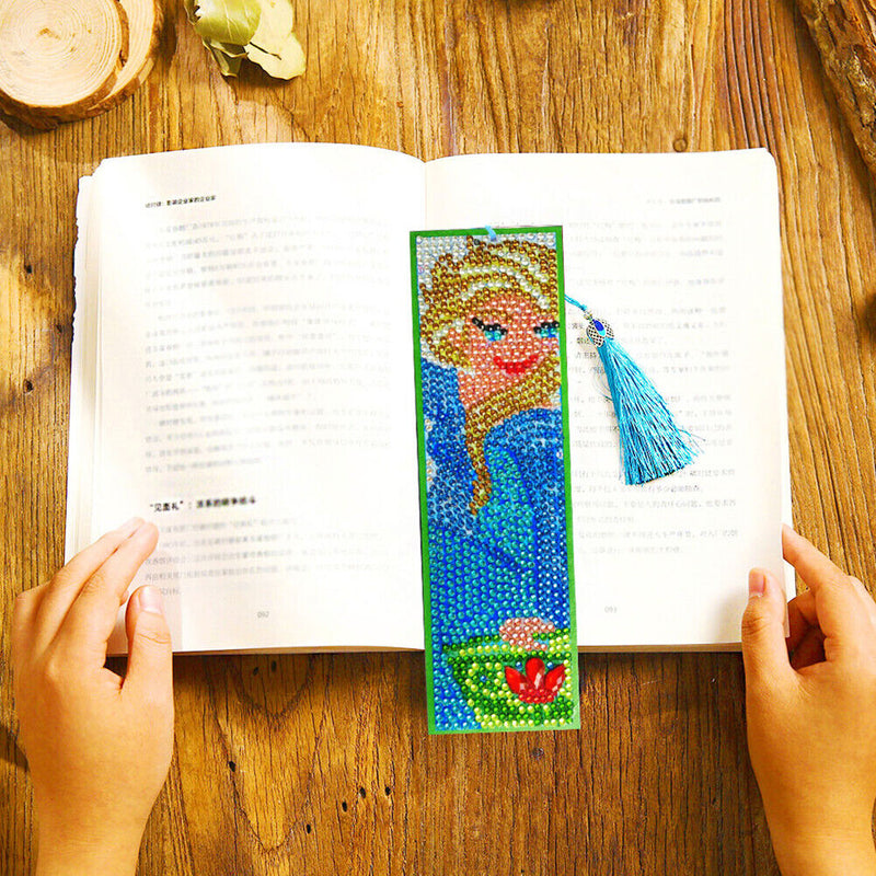 DIY Diamond 5D Bookmark Leather Tassel Special Shape Rhinestone Painting Kit