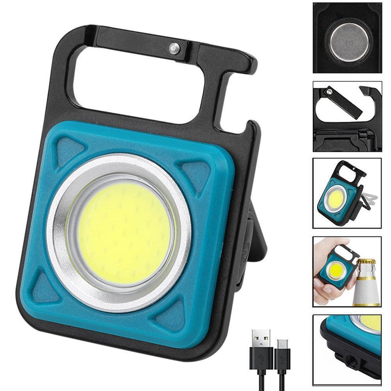 COB Flashlight Portable Magnet Repair Working Lamp Mini Key Light (Blue)