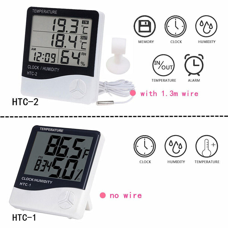 With Clock LCD Digital Thermometer Humidity Meter Temperature Meter Hygrometer