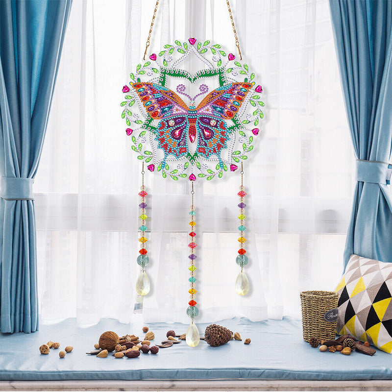DIY Crystal Prism Teardrop Pendant Diamond Painting Kit Wind Chime (PFL01) Newly