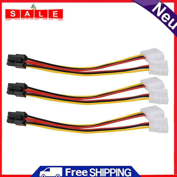 3pcs Show Card Power Line 4pin to 6pin Special Purpose Line for