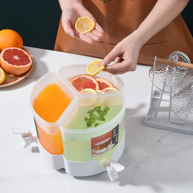Self-Rotating Juice Pitcher with Faucet & Lid Easy Clean & Store Juice & Milk
