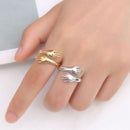 Creative Lovers Adjustable Jewelry Gifts Hand Ring Open Finger Hug Love