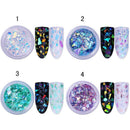 Fashion Paillette Glass Paper Fluorescent Sequins Nail Glitter Manicure Decor