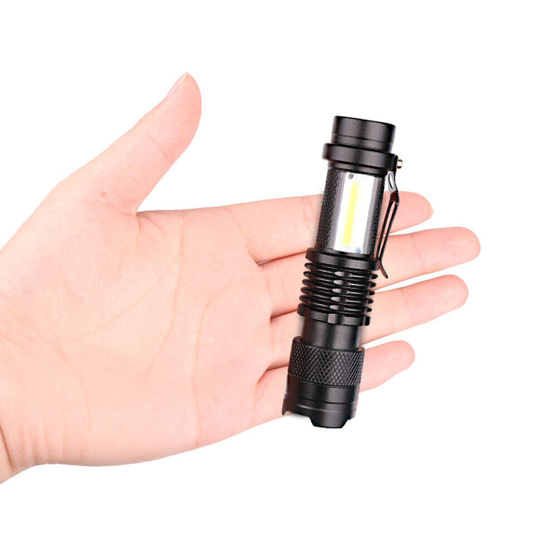 XPE+COB LED Powerful Flashlight 400mAh Battery Rechargeable Camping Torch
