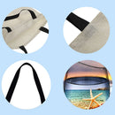 Seaside glass scenery Printed Shoulder Shopping Casual Large Tote Handbag