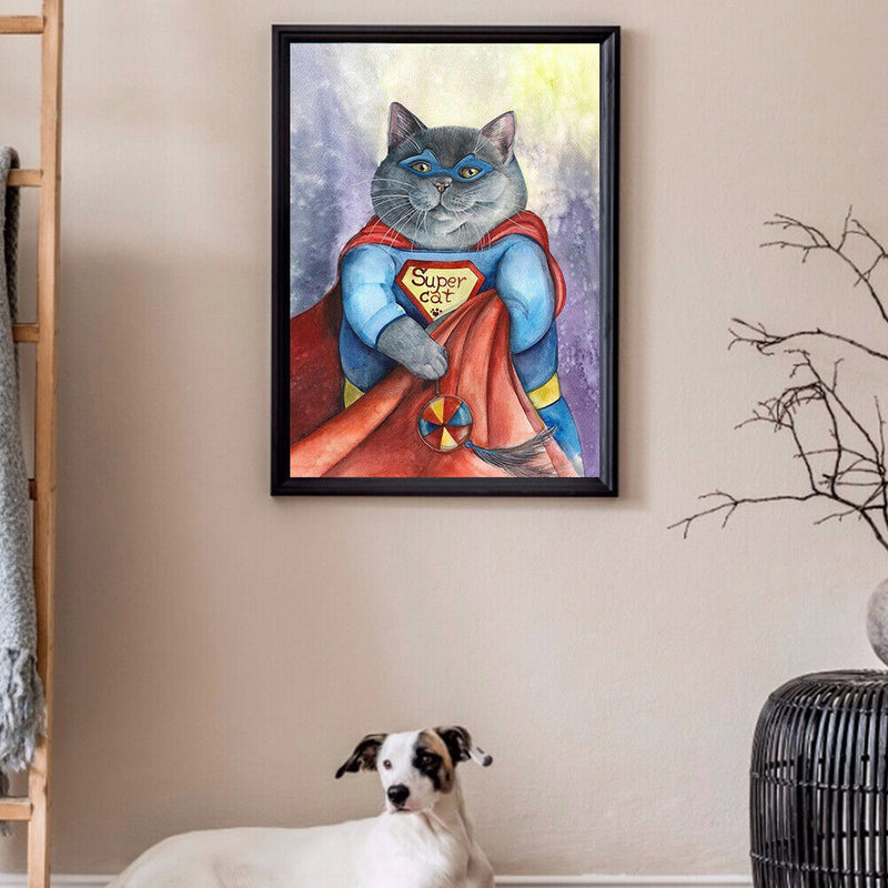 5D DIY Diamond Painting cat Full Round Rhinestones Mosaic Decor