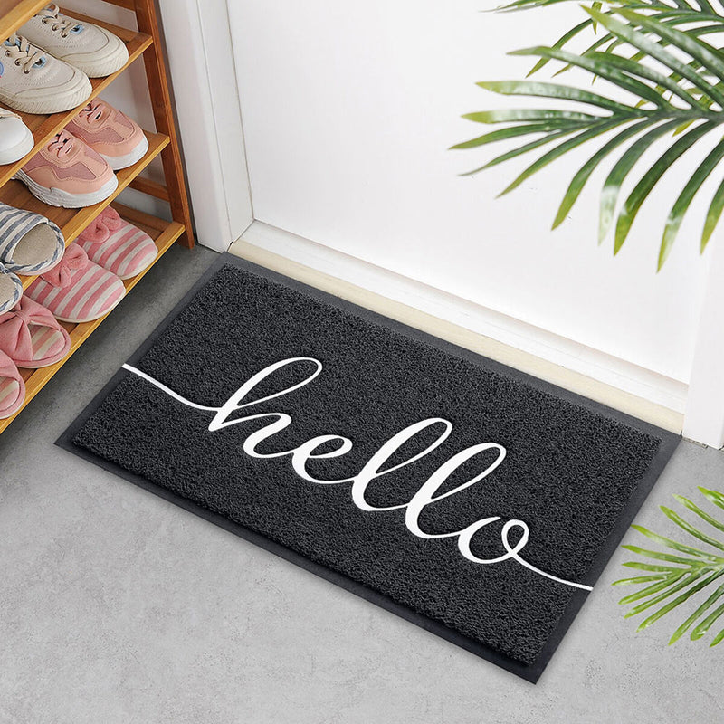 Front Doormat Water Absorption Easy to Clean Floor Mat w/ Non-Slip Back (A)