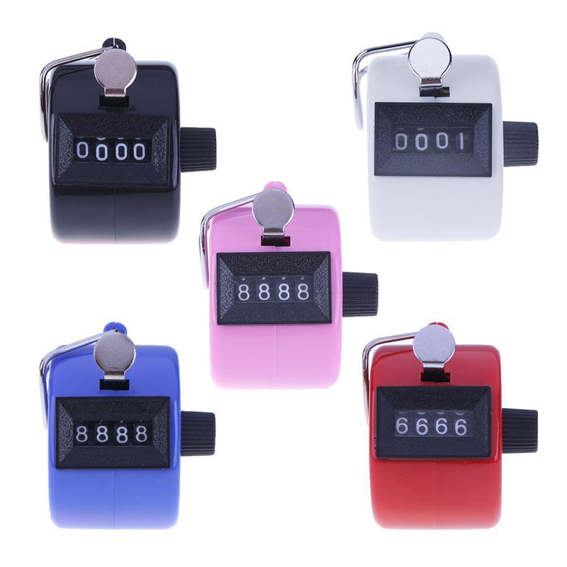 Clicker Counter 4 Digit Number Counters Plastic Shell Hand Held(Pink)