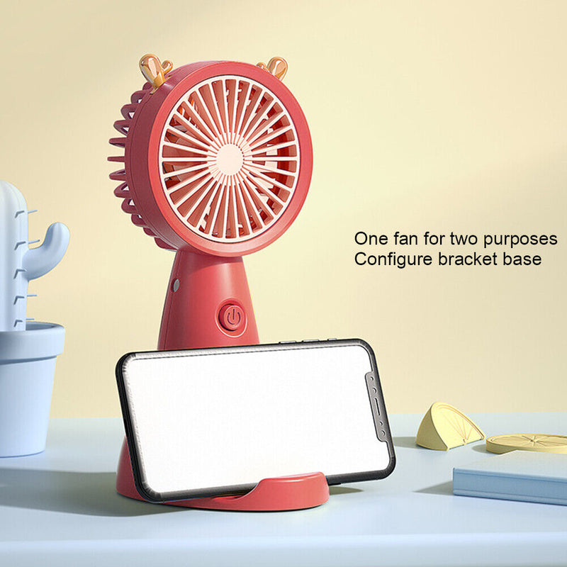 Mini Pocket Handheld Fan Portable Home Outdoor Desktop Cooling Fan with Base
