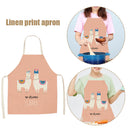 Kitchen Linen Apron Two Lamb Print Home Restaurant Cooking Baking Bib Tools