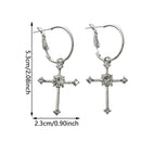 Banquet Diamante Cross Earrings Jewelry Party Accessories Stud Earrings Dangle