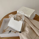 Retro Shoulder Handbag Alligator PU Solid Crossbody Bag for Lady Top-handle Tote