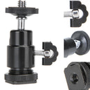 360° Rotate Hotshoe Bracket Ballhead Stand 1/4" Screw DSLR Camera Newly