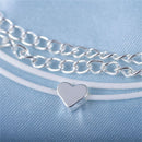 Foot Jewelry Beach Summer Women Chain Love Heart Bracelet Multilayer Ankle