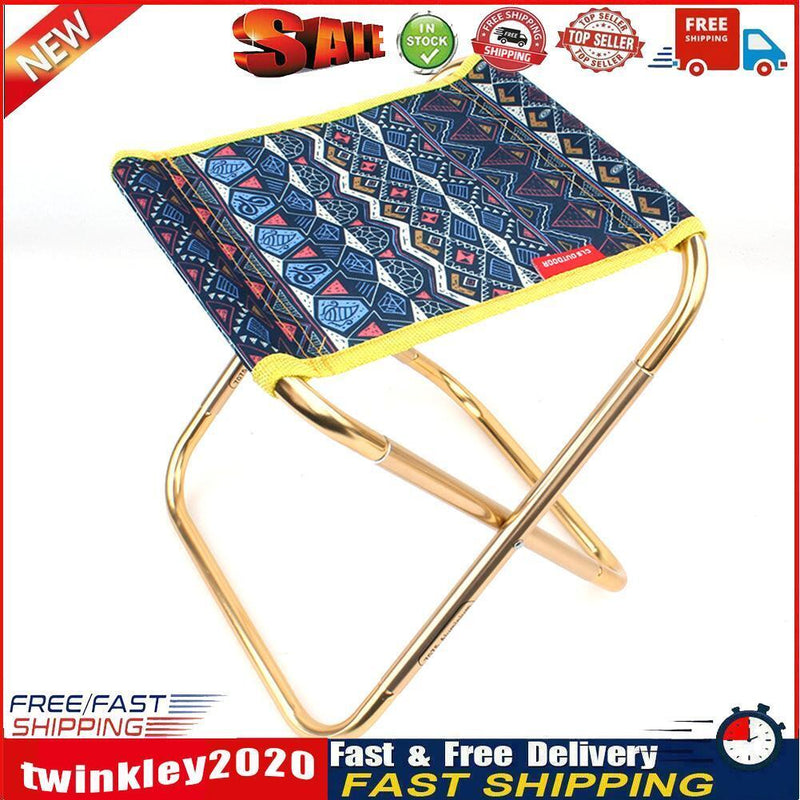 Portable Folding Small Stool Aluminum Alloy Train Mini Extended Seat (B) Newly