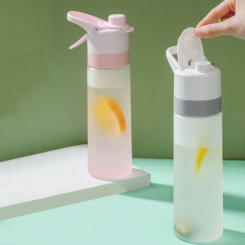 650ML Spray Water Bottle with Handle Plastic PC Frosted Space Cup (White) Newly