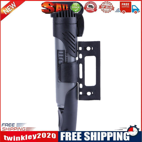 Portable Folding Bicycle Air Pump Inflator for Presta Schrader Valve Grey