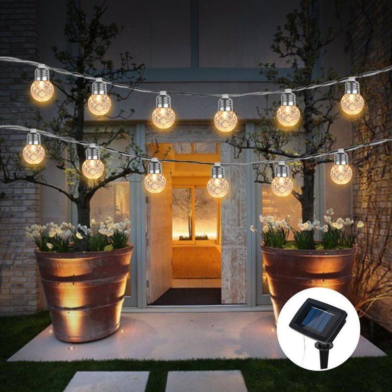 3.8m Solar 10 LED Ball Fairy String Light Lamp for Garden Path Yard Decor Newly