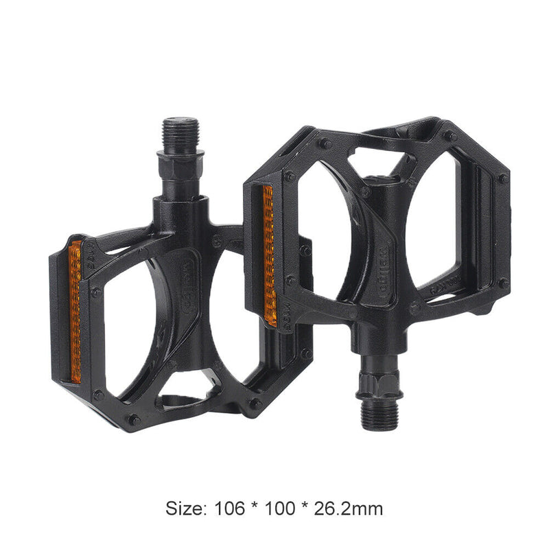 2pcs M195 2-Bearing Aluminum Bicycle Pedals with Reflector for Mountain Bike