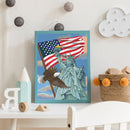HandPainted Oil Paint Kill Time Picture Colouring Artcraft Eagle and Banner Gift