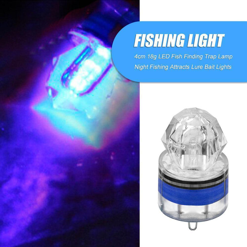 LED Fish Finding Trap Lamp Night Fishing Attracts Lure Bait Lights (Blue)
