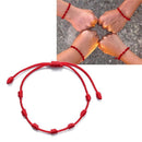 Clasp Amulet Weave Tibetan Red String Bracelet Red Rope 7 Knots Weave Bangle