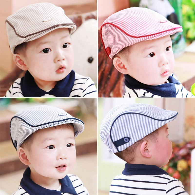 Fashion Baby Kids Peaked Baseball Casquette Stripe Beret Cap Hat