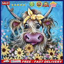 5D DIY Full Round Drill Diamond Painting Cattle Flowers Kit Art Craft Decor