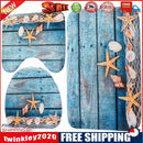 3pcs Ocean Underwater World Anti Slip Toilet Pattern Carpet Bathroom Mat(A)