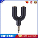 3.5mm Extension Earphone Audio Splitter 1 Male to 2 Female Adapter (Black)