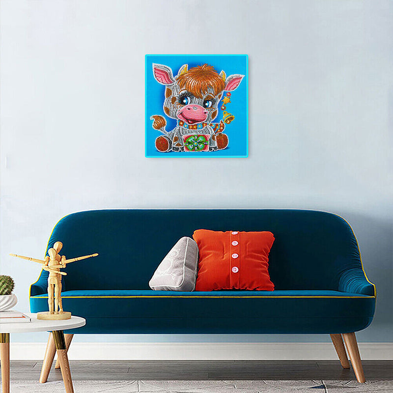 5D DIY Diamond Painting Cow Partial Special Shape Drill Mosaic (UP147) Newly