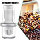 Portable Press Silicone Oil Bottle Brush Storage Cover Kitchen Tool (Grey)