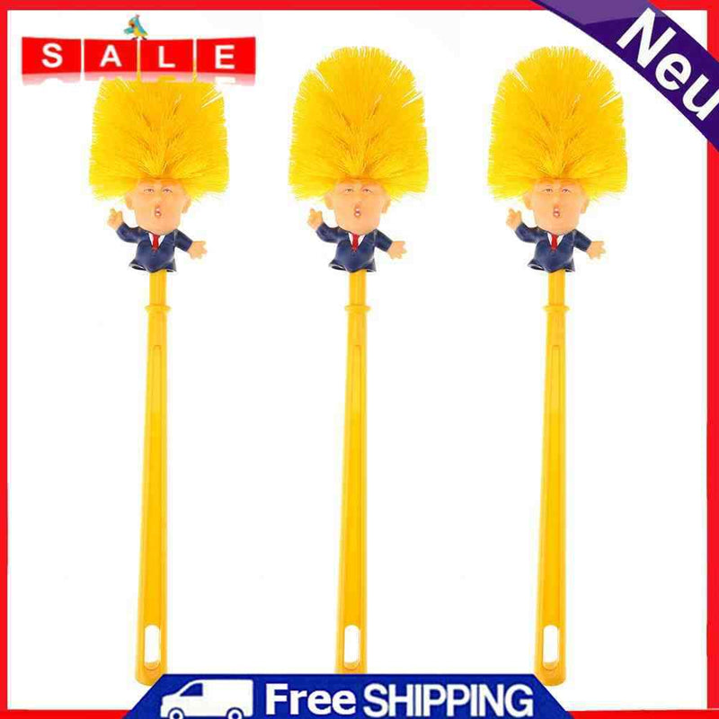 3pcs Creative Plastic Trump Toilet Brushes Bathtub Nightstool Cleaner