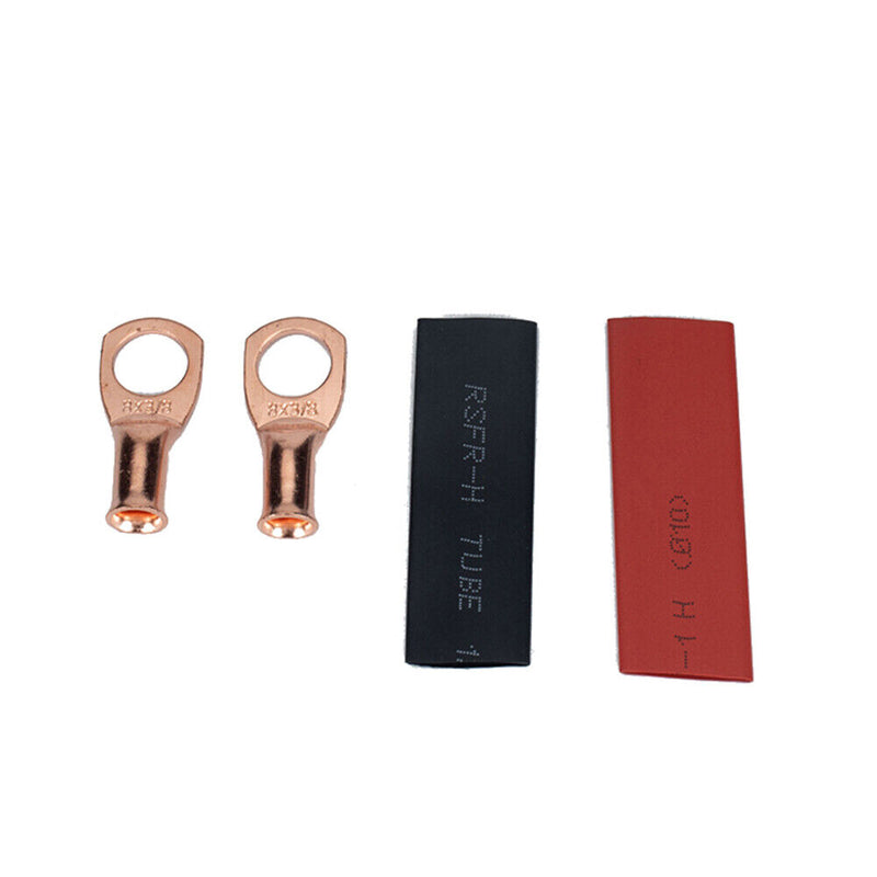 10x Heavy Duty Copper Battery Cable Ends Lugs 8AWG 3/8 with Heat Shrink Tubes