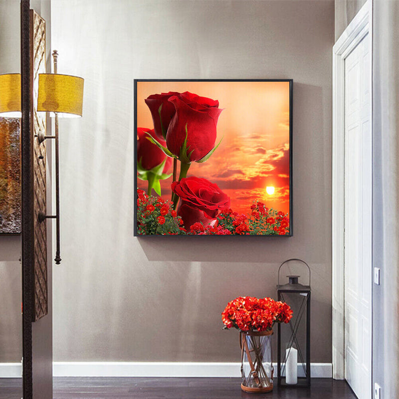 Rose Flower 5D Diamond Painting Embroidery Full Round Drill Cross Stitch DIY Kit