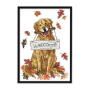 Welcome Dog DIY Cross Stitch Kit 14CT Stamped Embroidery Home Decor (D237)