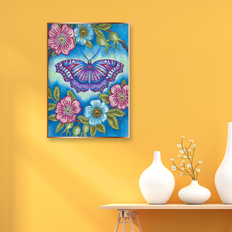 5D Flower Butterflies Pictures Special Shaped Kit DIY Diamond Painting Newly