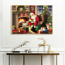 Santa Claus and Puppy Paint By Numbers Kit DIY Frameless Picture On Canvas