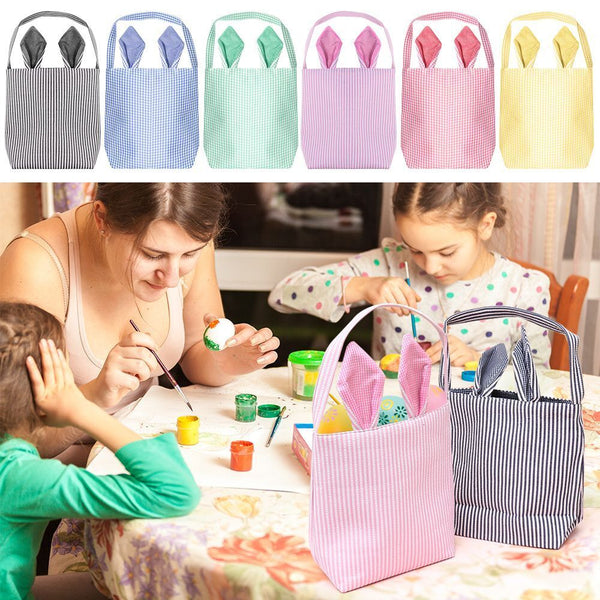 Ears Canvas Storage Pouch Gift Packing Bag Easter Tote Bag Rabbit Basket Bag