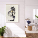 Partial Embroidery 14CT DIY Ink Cat Building Counted Cross Stitch Kit Art Newly