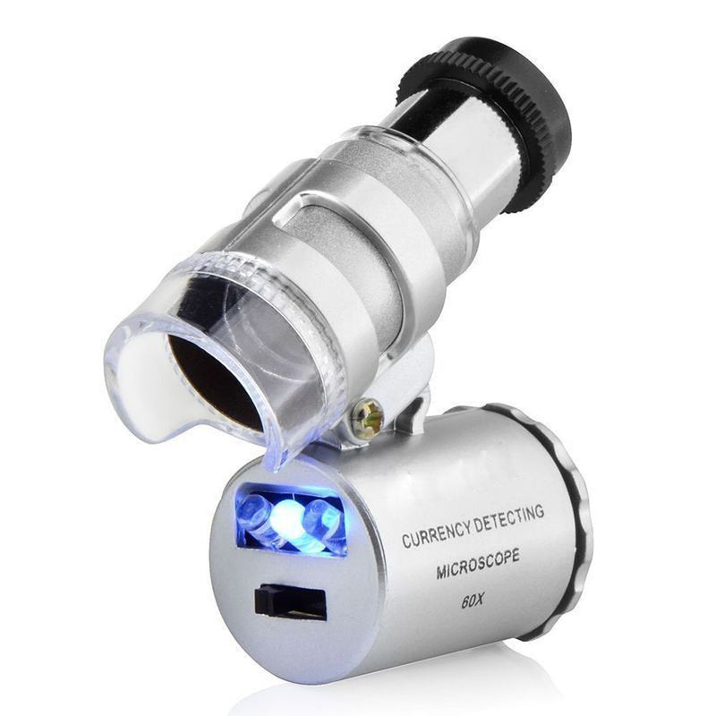 Zoom Tool Jeweler Trendy Pocket 60x Mini Magnifier Loupe LED Light Handheld