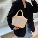Summer Women Straw Shoulder Handbag Boho Beach Female Woven Handle Tote Purses